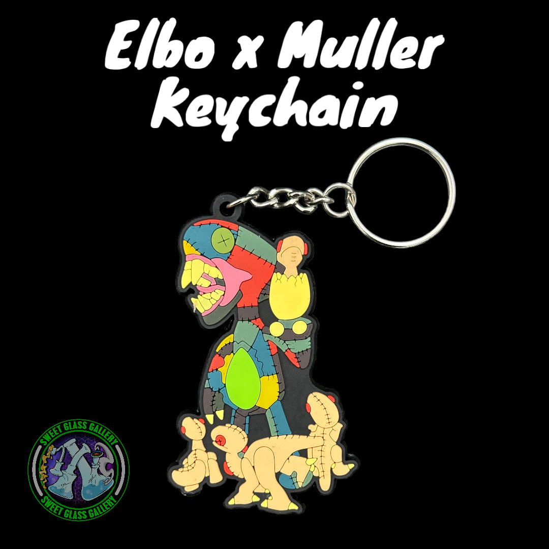 Elbo and Muller collaboration character keychain